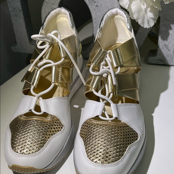Michael Kors Shoes - COPY - Michael Kors - sneakers - gold and white size 8